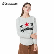 Misszonee Women O-Neck Knitted Sweater Female Knitted Slim Pullover Ladies all-match Basic Thin Long Sleeve Shirt Clothing