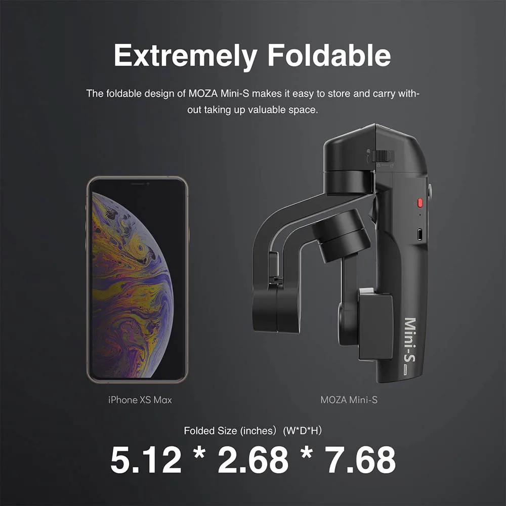  MOZA Mini-S Smartphone Gimbal 3 Axis Stabilizer Gimbal for Phone iPhone 11 Pro Xr Xs 8 Samsung S10 