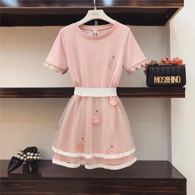 Amolapha-Women-Swan-Embroidery-Lace-Sleeve-Tshirt-Dress-Skirts-2PCS-Clothing-Sets-Clothes-Suits (4)_