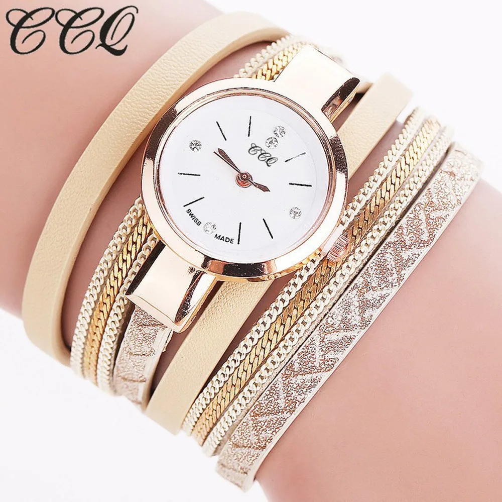 CCQ новые модные часы с кожаным браслетом повседневные женские часы люксовый бренд кварцевые часы Relogio Feminino Подарочные часы#5/22