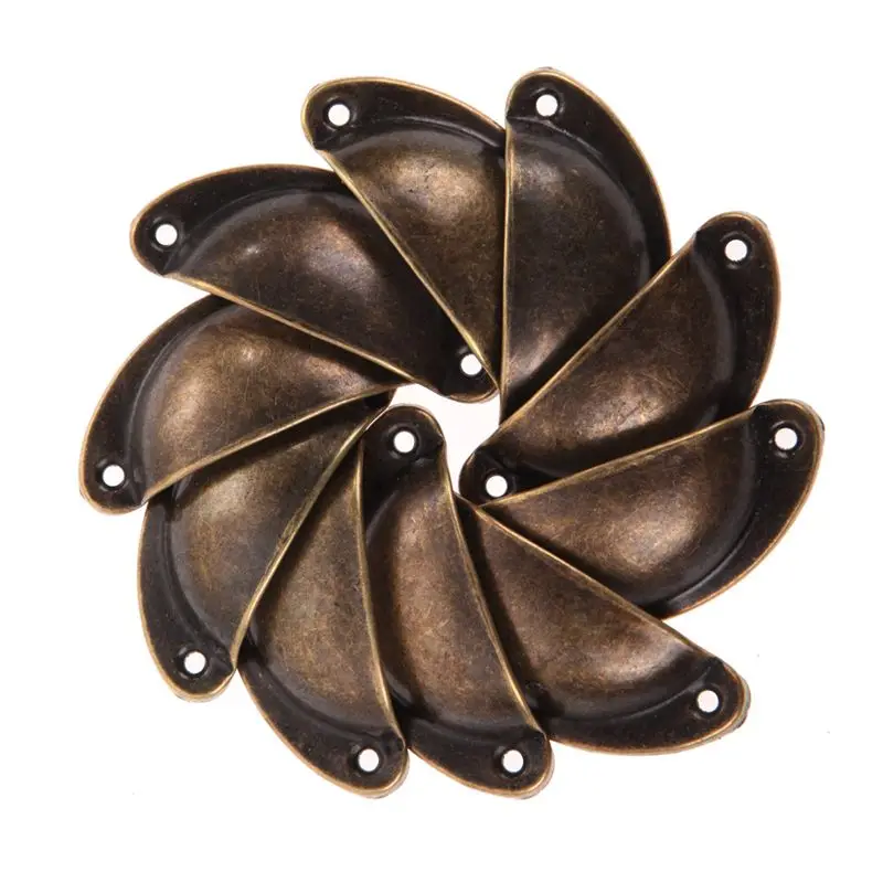10pcs/set Vintage Cabinet Knobs and Handles Cupboard Door Cabinet Drawer Furniture Hardware Antique Brass Shell Pull Handles 10pcs/set Vintage Cabinet Knobs and Handles Cupboard Door Cabinet Drawer Furniture Hardware Antique Brass Shell Pull Handles
