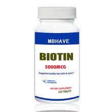 Biotin 5000 mcg 120 Tabletten Max Festigkeit Haar Haut und Nägel Unterstützung tanie tanio Gewichtsreduzierungscremes stenzhorn 5000mcg
