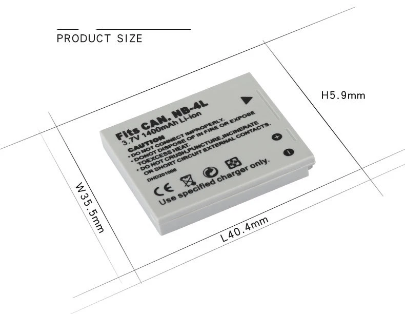 Dinto 1 шт. NB-4L NB4L NB 4L цифровой Камера Батарея 3,7 V 1400 мА/ч, литий-ионный аккумулятор Батарея пакет для Canon IXUS 30 40 50 55 60 65 70 75