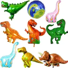 Гигантский динозавр фольгированный шар для мальчиков воздушные шарики в виде животных Динозавр День Рождения Вечеринка Юрского периода украшения шар мультфильм шляпа