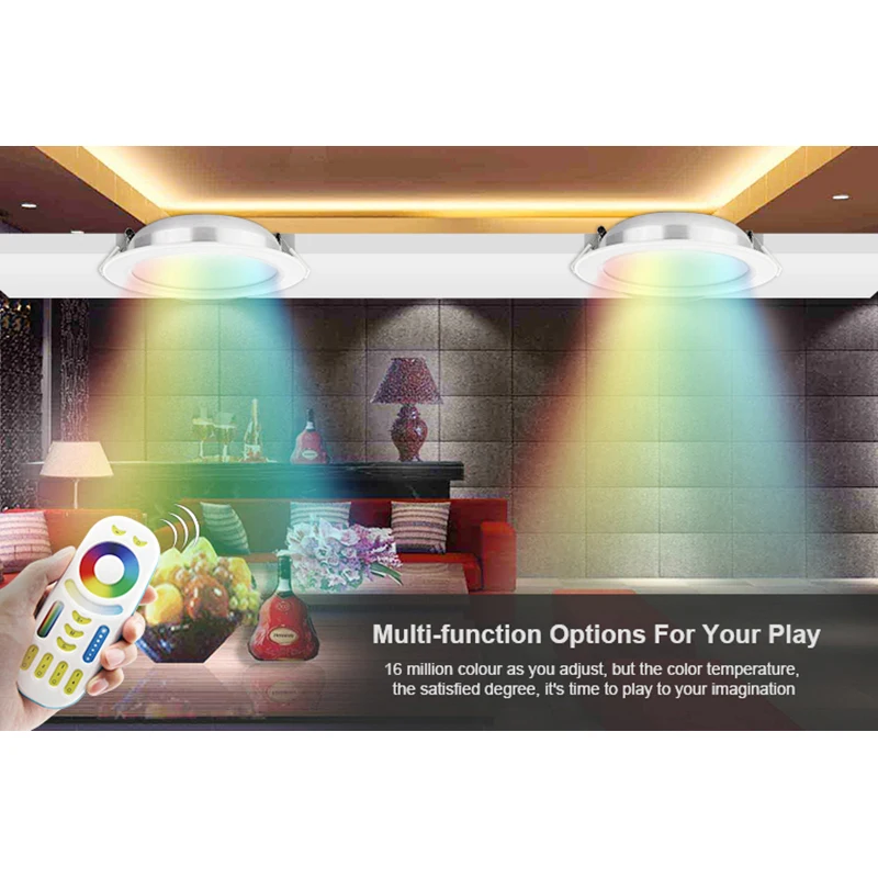 Milight FUT066 AC86 265V 12W RGB + CCT светодиодный светильник с регулируемой яркостью 2 4G Wireles