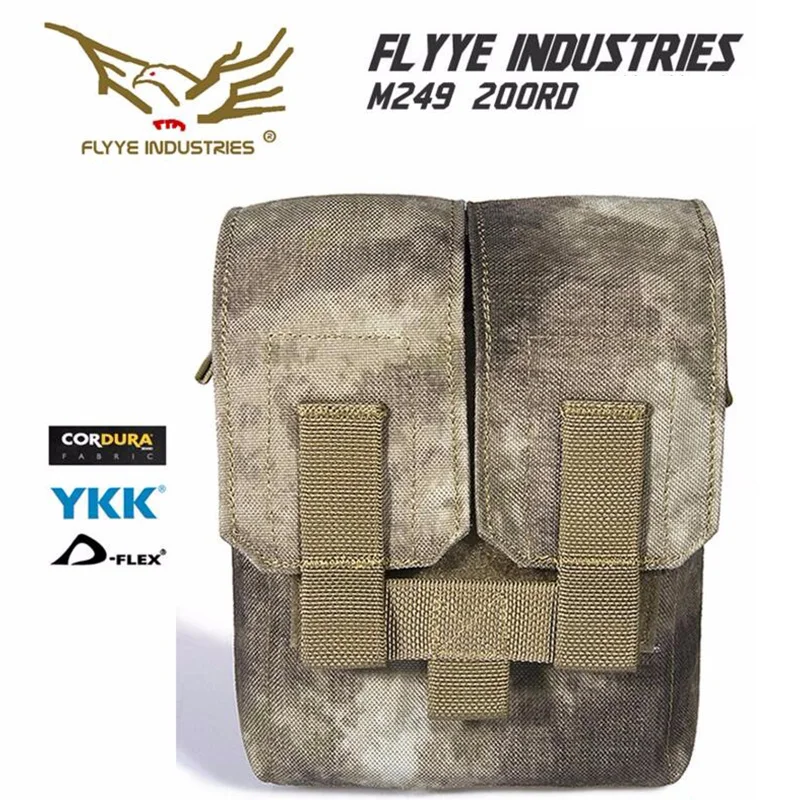 FLYYE MOLLE M249 200Rds патроны мешок военный кемпинг модульная Боевая CORDURA Мультикам FG AU AOR M011