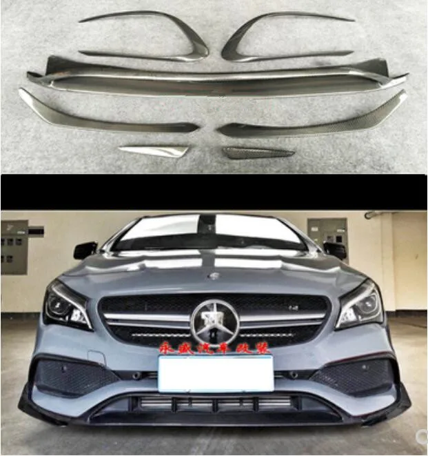 

Car Carbon Fiber Front Bumper Spoiler Lip Diffuser Spoiler Cover For Benz W117 CLA200 CLA220 CLA260 CLA45 CLA-Class 2016-2019