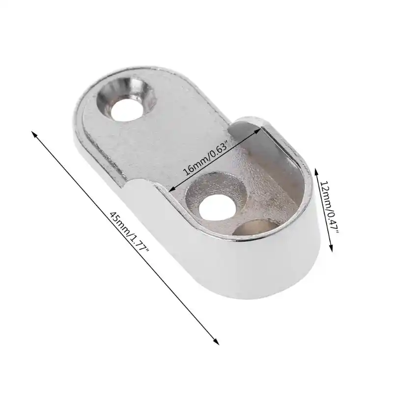 2pcs/set Oval Closet Rod End Supports Furniture Hardware Accessories