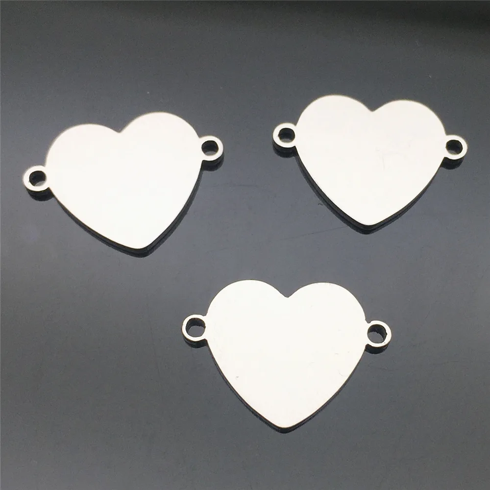 

Peach Heart Shape Bracelet Connectors 10pcs Stainless Steel Connectors Necklace Earrings Findings Diy Jewelry Making Findings