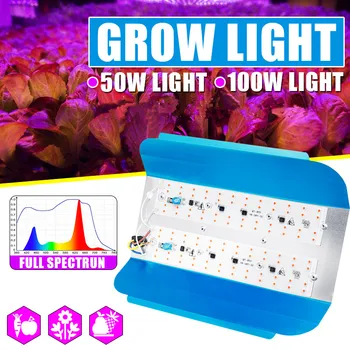 

50W/100W Grow Light Full Spectrum LED Grow Lamp For Flower Plant Veg Hydroponics System Grow/Bloom Tent