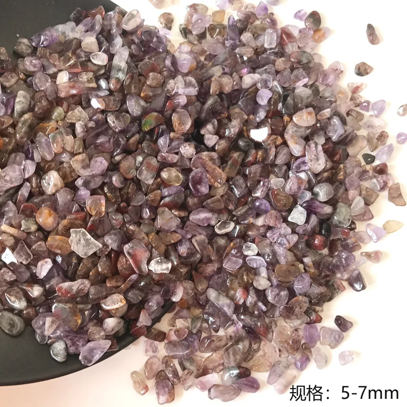 

Drop Shipping 1000g 2 Size Natural Purple Yellow Rutilated Quartz Hair Crystal Rock Quartz Mineral Specimen Healing Stones