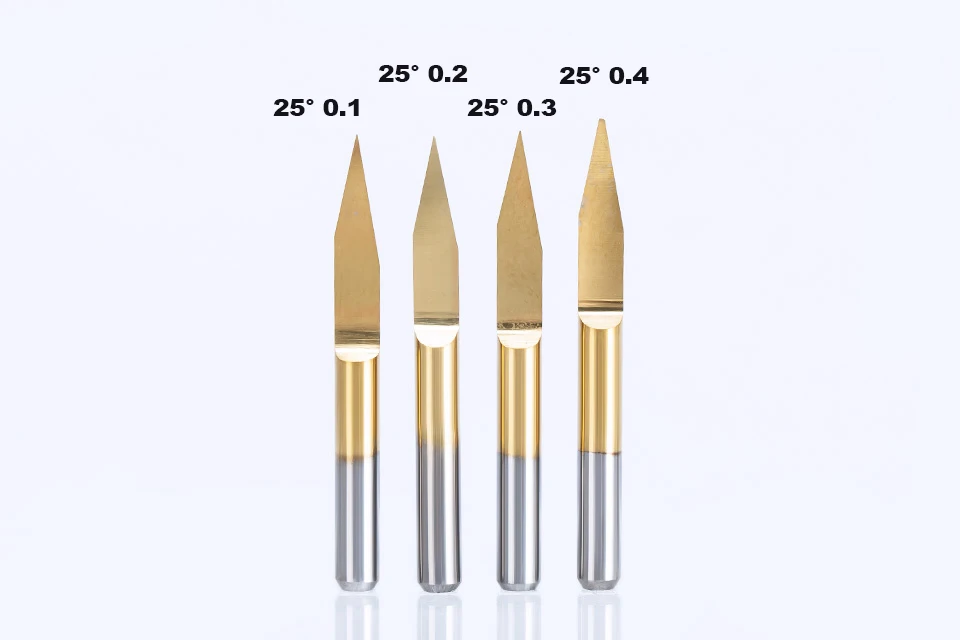 HUHAO 10 шт./лот 3,175 мм гравировальные биты с ЧПУ степень 10-90 Концевая фреза карбид фреза титановое покрытие фрезерные станки с ЧПУ Инструменты