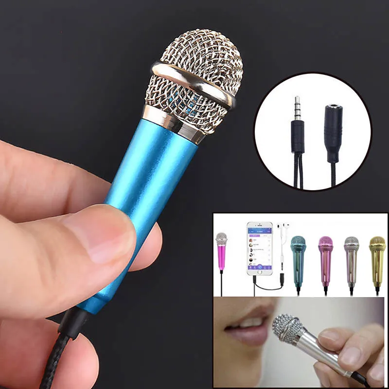 

Mini Karaoke Condenser Wired 3.5mm Stereo Microphone Mic For Android Mobile Phone WIF66