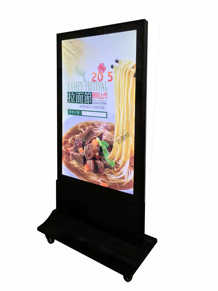 Caja de luz LED rectangular de doble cara para exteriores, señal LED