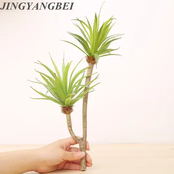 

Simulation Big sword Leaf 2 Heads Real touch Artificial plant Elegant pastoral style Wedding decoration for home party
