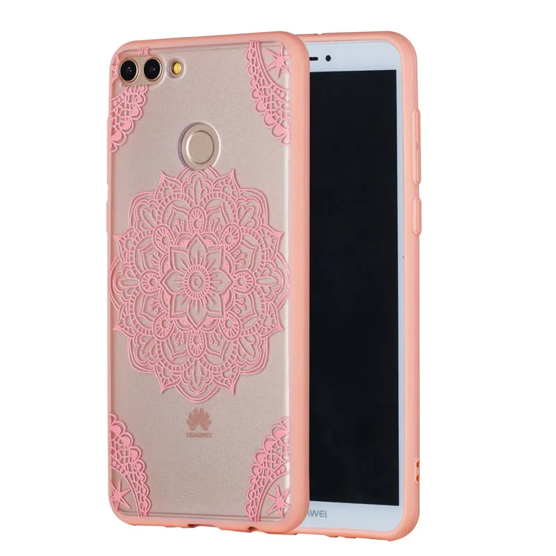 Case For Huawei P Smart Cases Luxury 3D Relief Lace Flower TPU + PC Silicone Case For Huawei Honor7A 7X 10 Y5 Y7 2018 Case Coque (21)