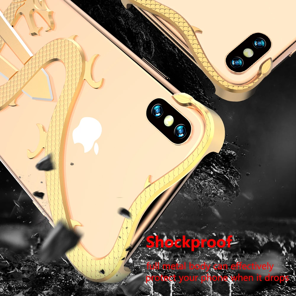 Чехол для iPhone XS Max роскошный тонкий жесткий металлический бронированный защитный
