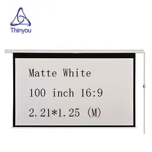 Thinyou 100 inch 16:9 Electric Screen Wireless and wired remote control for LED DLP Projector white Motorized Projector Screen