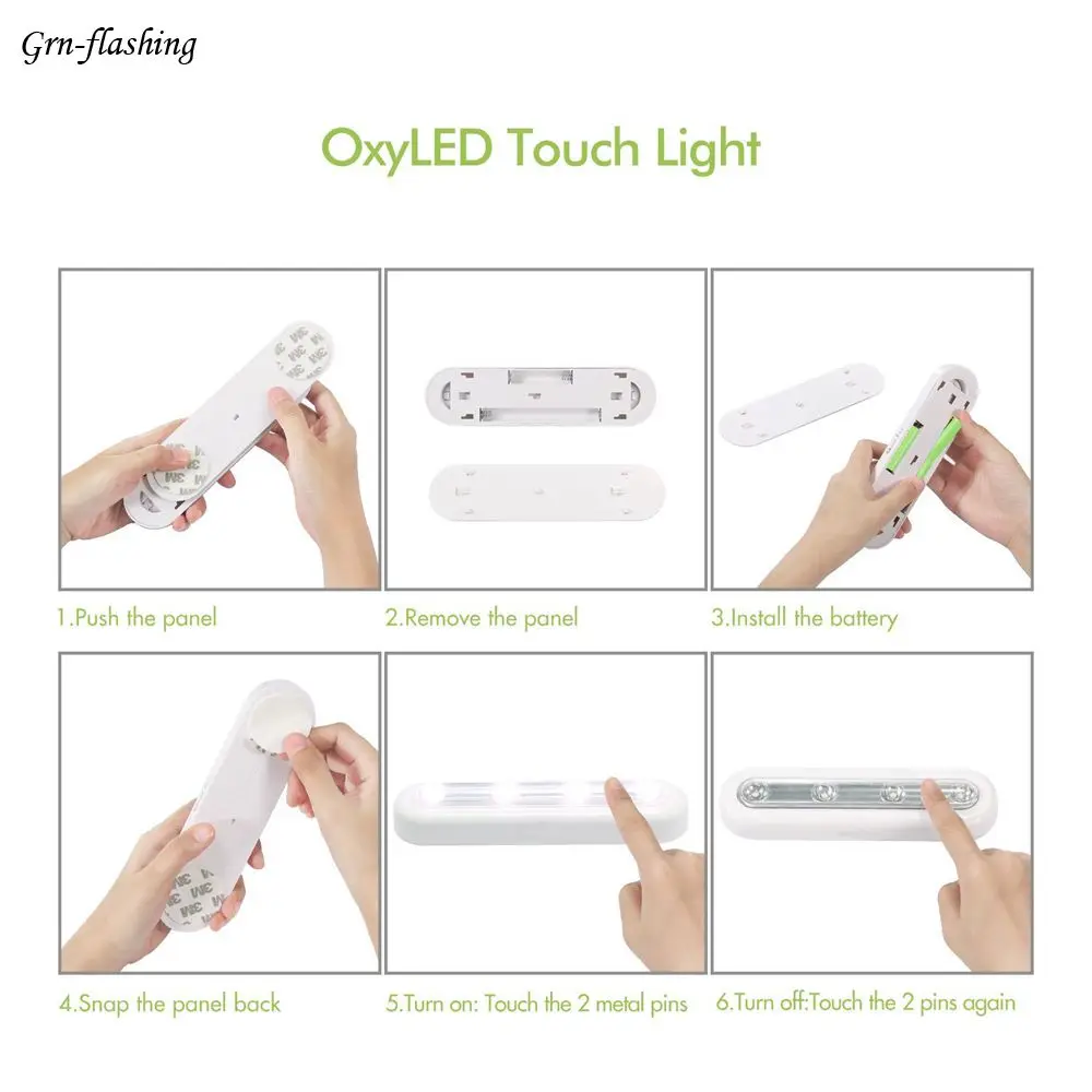 Светодиодный свет шкафа с клей Стикеры лампы 2 шт. портативный Light touch Mini 4