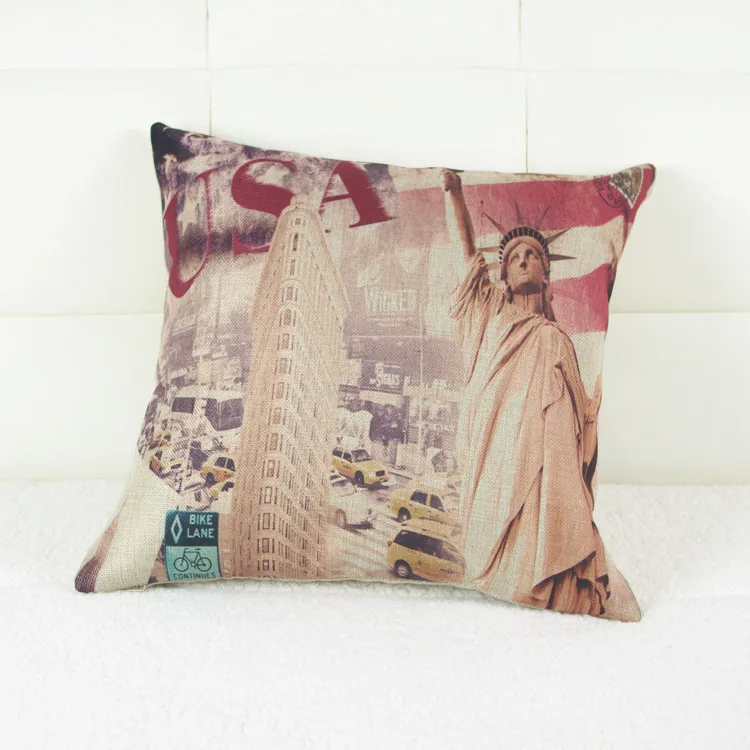 

The Statue of Liberty Synthetic Linen Pillow Cases Household Sofa Cushion for Leaning on of Coreless Freedom Pillow Cover