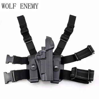 

Tactical Right Leg Thigh Hand Holster W/ Magazine Torch Pouch for Colt 1911