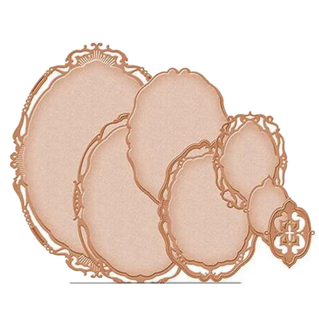 

Metal Cutting Dies Lace Edge Oval Frame Background New For 2019 Scrapbooking Craft Embossing Die cuts Card making diy 93*95mm