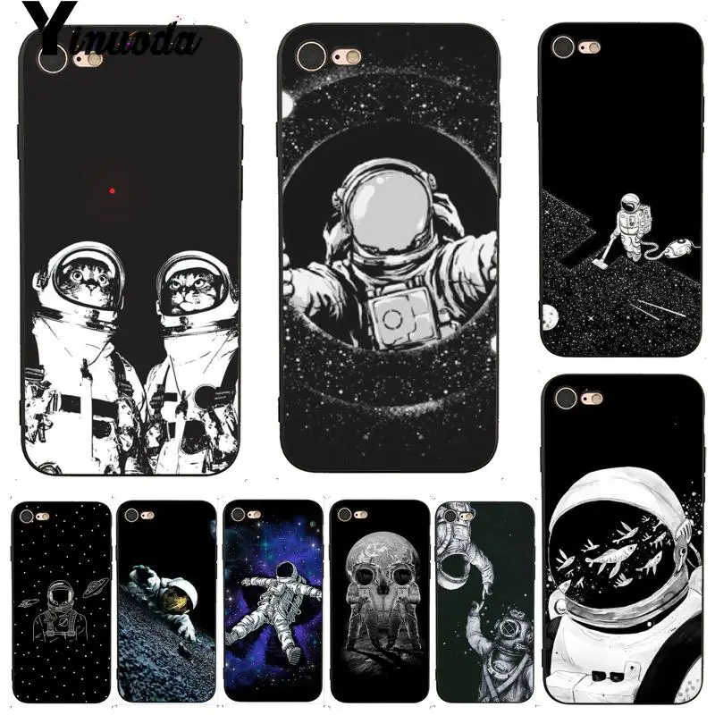 

Yinuoda For iphone 7 6 X Case Astronaut Outer Space Fashionable Phone Accessories Case for iPhone X 8 7 6 6S Plus X 5 5S XS XR