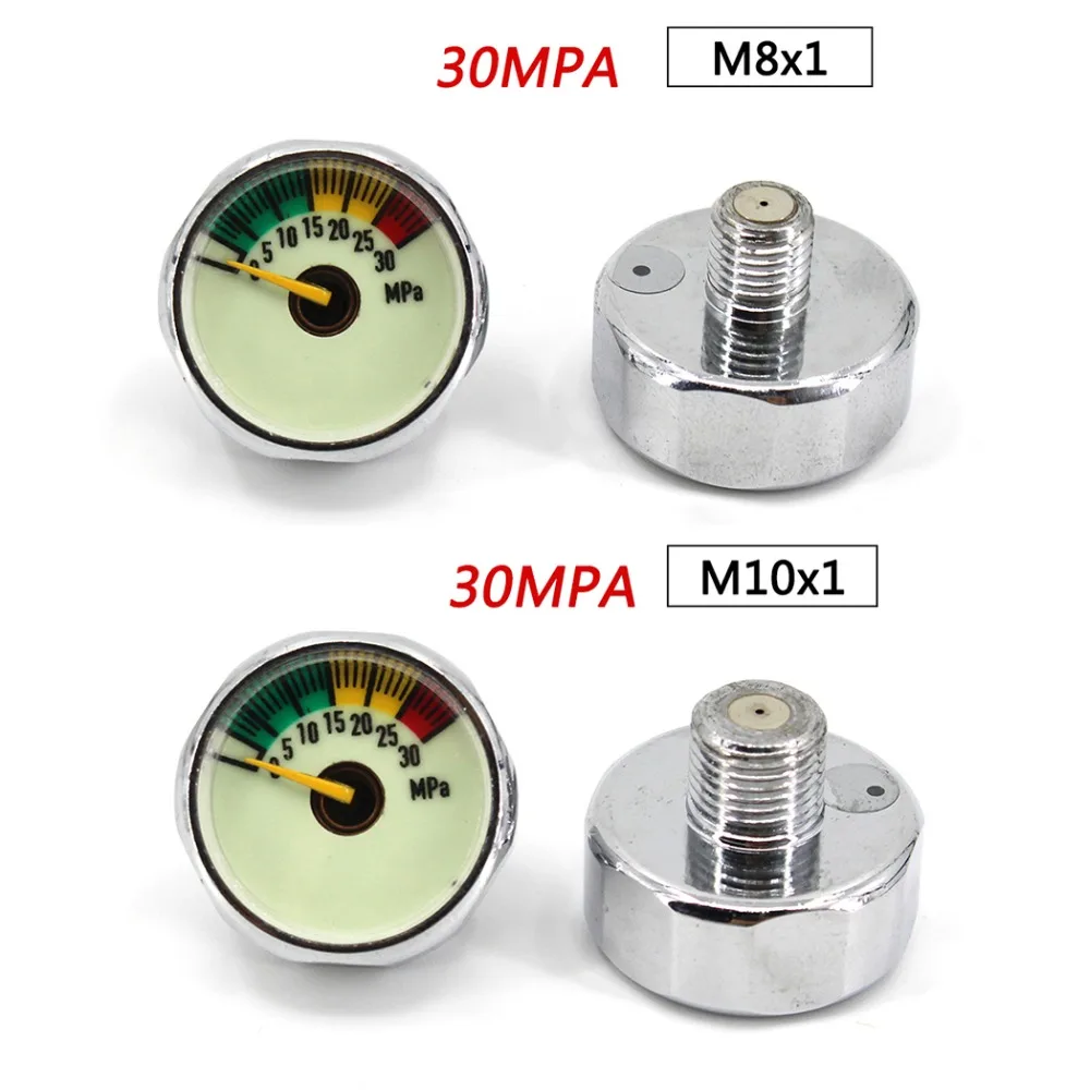 PCP Пейнтбол Airforce Подводное НПС клапан регулятора насос M8x1 M10x1 1/8NPT 1/8BSPP мини Давление манометр 20 Вт, 30 Вт, 40MPA 1 дюйм