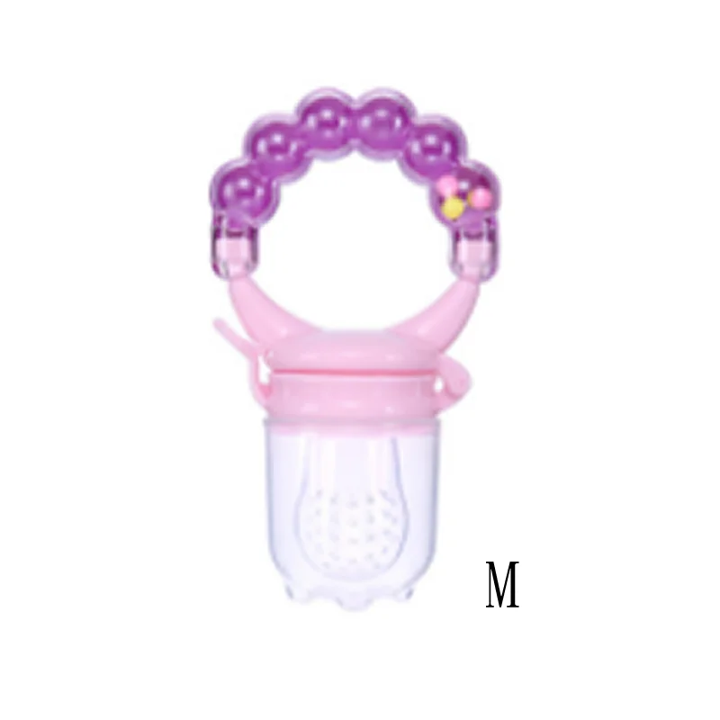 Пустышка для безопасного кормления малышей пустышки фрукты и Ниблер инструмент для кормления ребенка свежая еда питатель погремушка игрушка соска - Цвет: Purple M