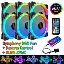 Computer Gaming Case PC Adjust RGB Cooling Fan LED 120mm Quiet Symphony AURA SYNC Music Control Cooler Cooling RGB Case Fan CPU