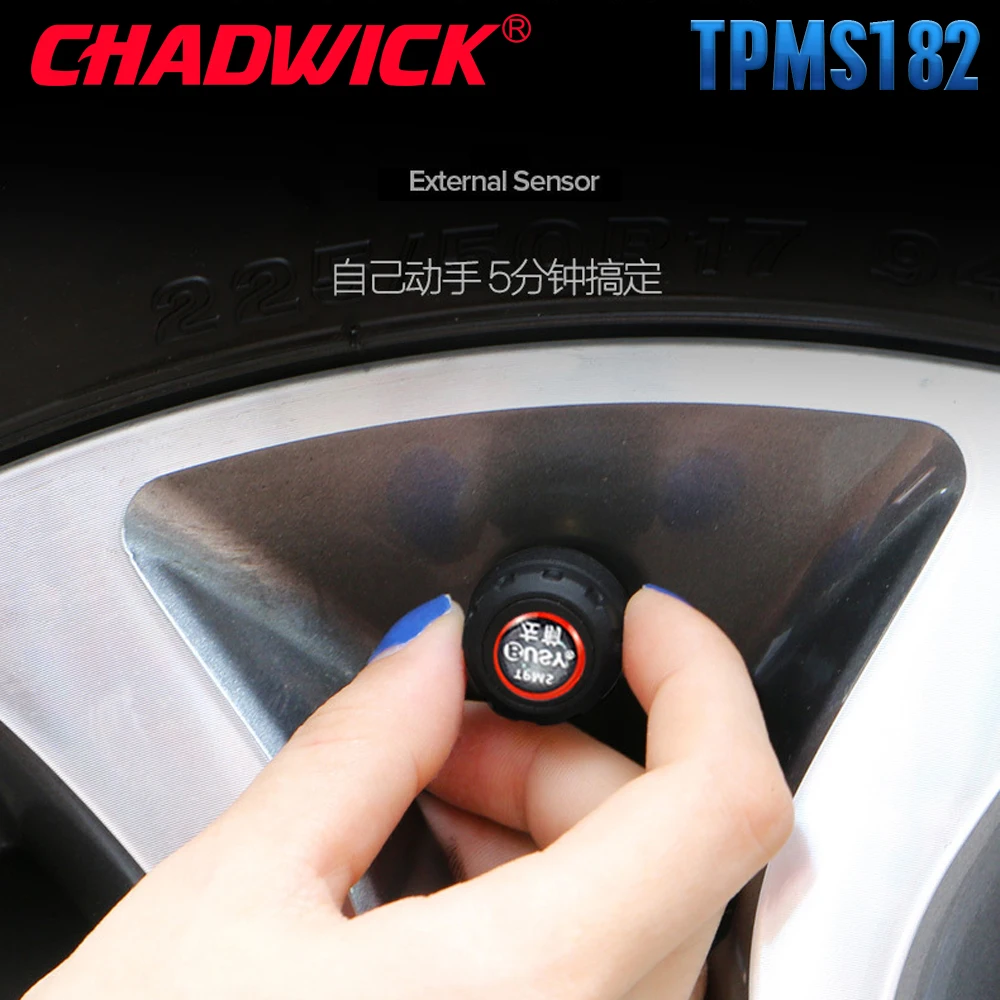 Новый Sticked на лобовое стекло автомобиля шин давление мониторинга Системы TPMS солнечной энергии беспроводной цифровой ЖК дисплей CHAWICK TP182