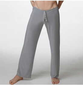 Горячие Пижамные штаны для мужчин Для мужчин Pijama Фирменная Новинка Америка пижамы пикантные Брюки для девочек мягкая удобная прозрачная ночная рубашка Пижама Мотобрюки - Цвет: Серый