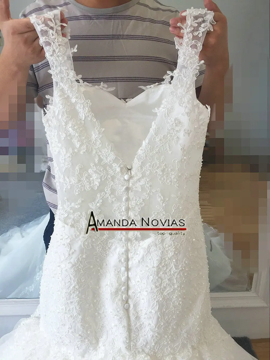 Высокое качество Кружева Русалка Свадебные платья Amanda Novias бренд