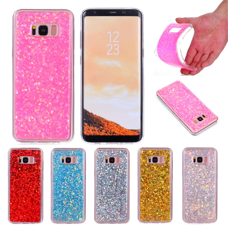 

For Samsung S8 Plus G9 S8Plus Glitter Case Colored Shiny Glitter Silicon TPU Soft Back Cover Case for Samsung Galaxy S8 Plus G9