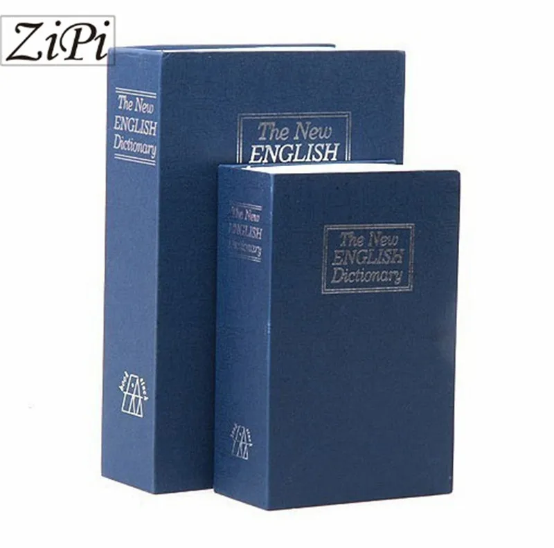 маленький металлический сейф с замком в виде книги|english dictionary|coin storagesecret piggy bank |