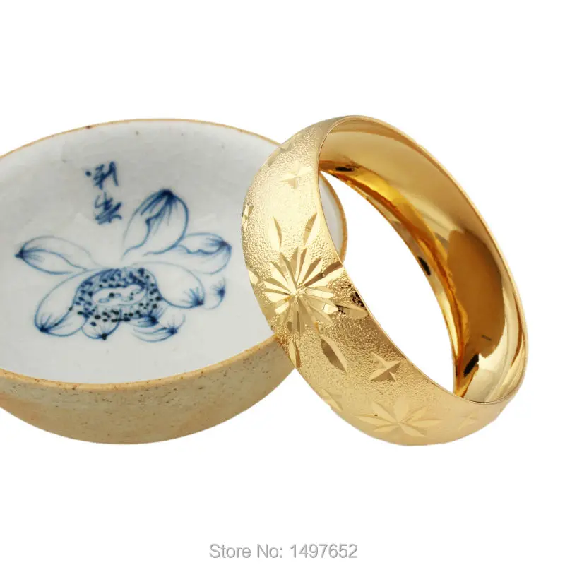 Bangle Bracelet Zirconia Bangle Big Wide Ethiopian Bangle Gold Color Bangles & Bracelets Dubai African Men Women Jewelry