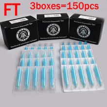 150 шт./компл. FT синий цвет пластиковый стерильный тату трубы плоские одноразовые татуировки советы подходят иглы татуировки поставка
