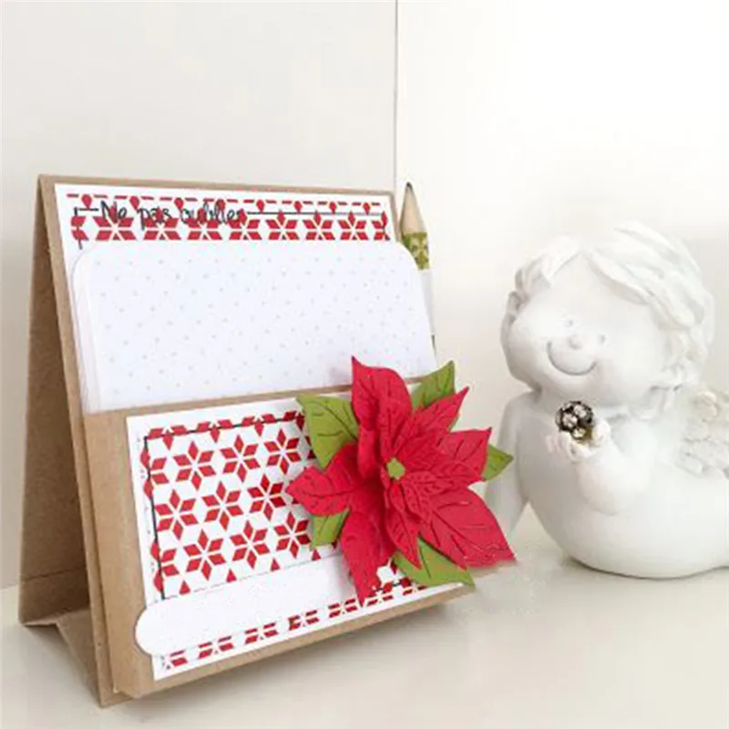 

Naifumodo Dies Flower Poinsettias Metal Cutting Dies for Scrapbooking 2019 New Cutting Dies DIY Album Card Making Decor Craft
