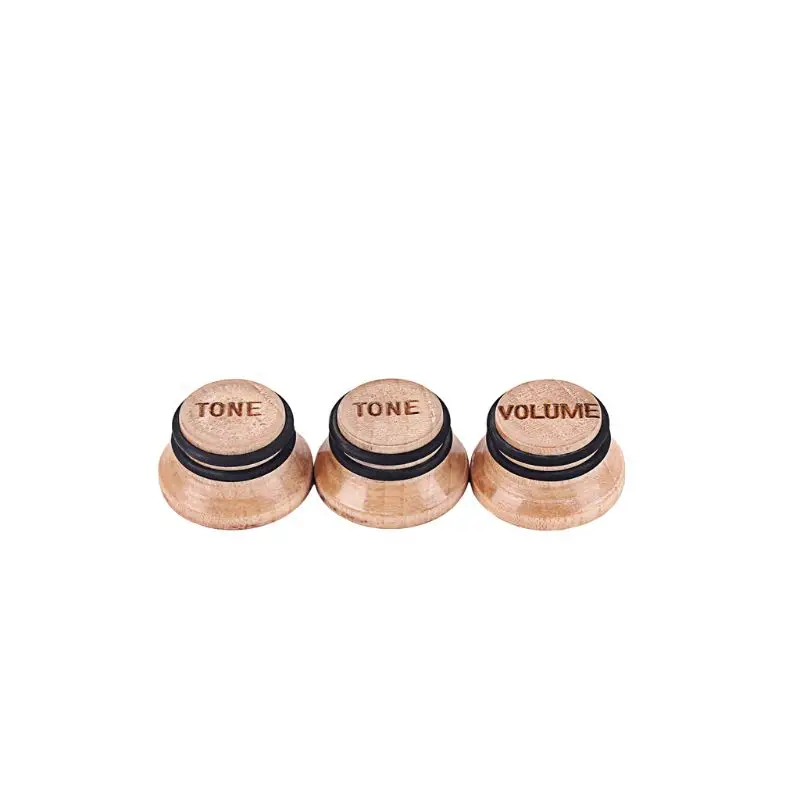 3pcs Guitar Knob 2Tone 1Volume Control Knob Wood For ST Or DIY 5.8mm