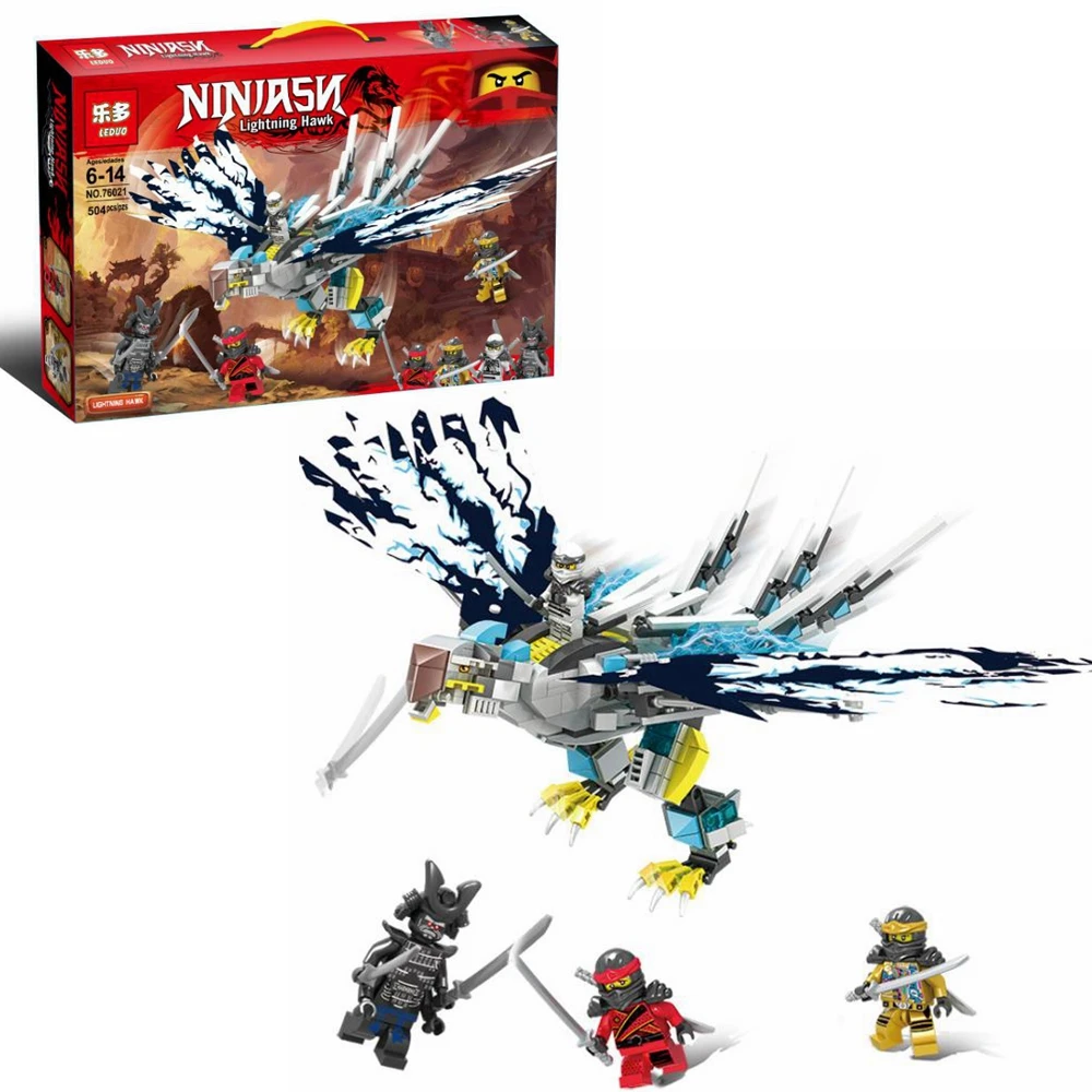 

504PCS compatible movie ninja kai jay ZaneEagle Building Blocks digital brick children's educational toys