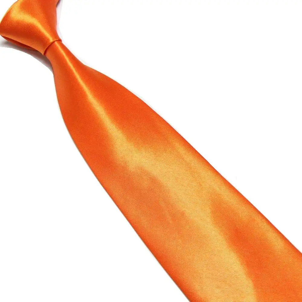 Сплошной цвет мужской галстук 20 цветов мужские галстуки 10 см Ширина - Цвет: Оранжевый