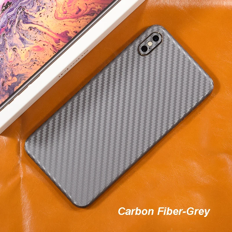 3D Carbon Fiber  Leather Wood Skins Protective Phone Back Cover Sticker For iPhone XS MAX XS X 8 Plus 7 6 6S Plus Back Sticker (9)