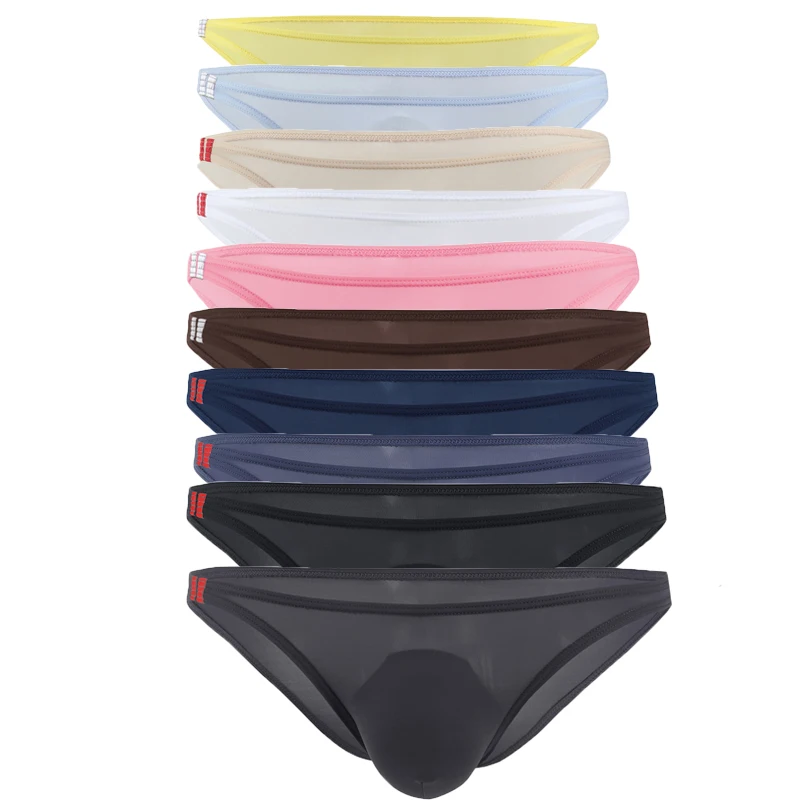 5/8PCS/Lots Sexy Men's Briefs Low Waist Breathable Silk Underwear Hips Up Jockstrap Underpants Cueca Plus Size |