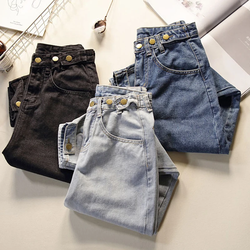 New Boyfriend Jeans Vintage High Wist Jeans Women 2019 Spring Summer Denim Harem Pants Loose Casual Trousers Mom Jeans