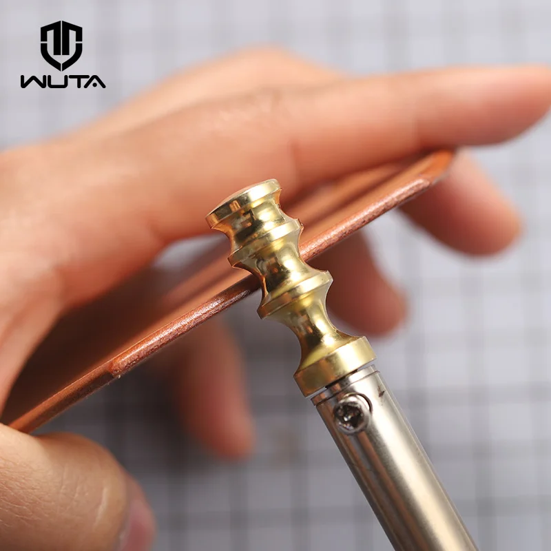  WUTA Leather Edge Tools Solid Brass Soldering Iron Marking Creaser Tips Power Edge Slicker Leather 