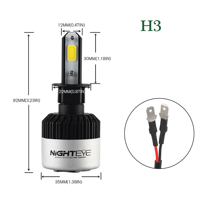 NIGHTEYE h1 led coche bombilla h7 led luces led para Авто фронтальный H3 H4 H11 H8 H9 9005 9006 HB4 hb3 led para cabeza 12v авто