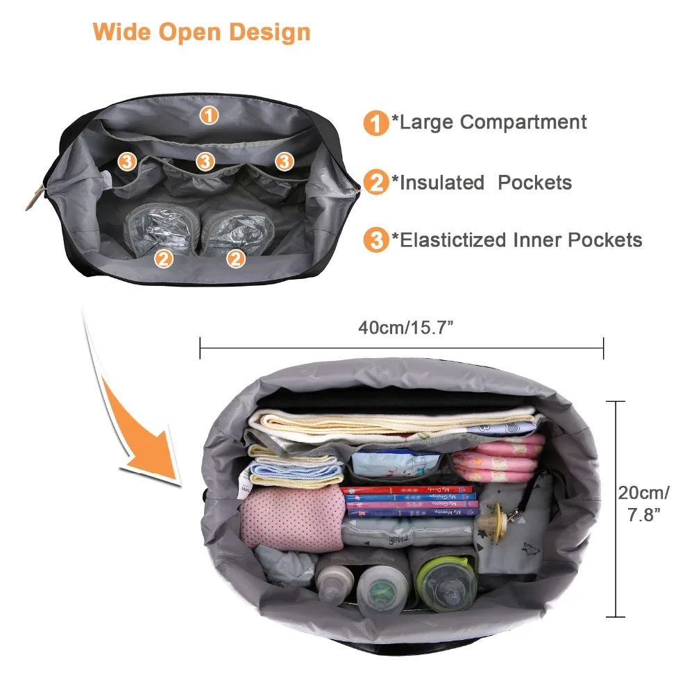 Mommore Большой пеленки сумка дорожная вещевой Сумка для мамы и папы с пеленальный коврик большая емкость сумка для пеленок через плечо