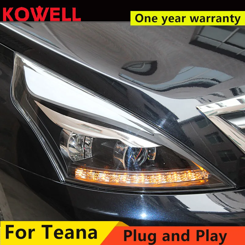 KOWELL автомобильный Стайлинг для Nissan Teana 2008-2012 светодиодные фары сигнальные светодиодные drl hid Биксеноновые линзы ближнего света