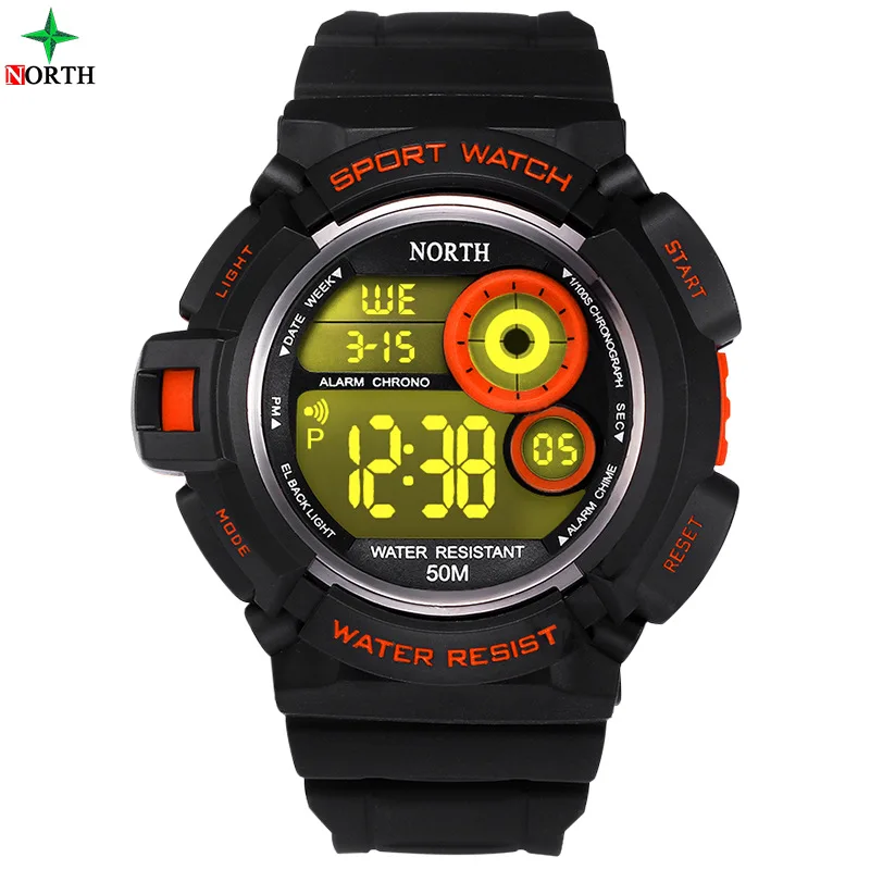 North Brand Men Sport Watch Multi Function Waterproof Swimming Diving