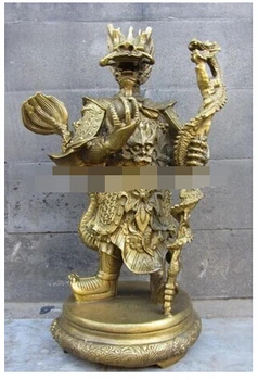 

28cm Chinese Folk Culture Handmade Copper Bronze Statue Saraswati Goddess